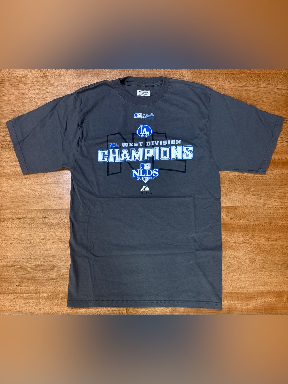 Los Angeles Dodgers - Men’s 2008 NL West Division Champs T-Shirt | Gray | Size S
